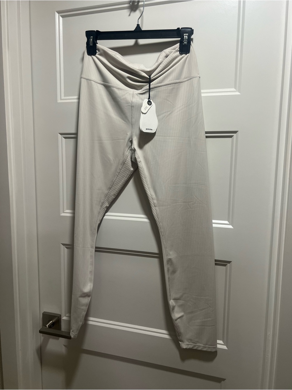 Prana Cream Ribbed Leggings